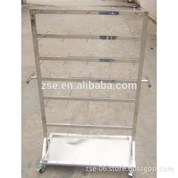 Stainless Steel SMT Reel Shelving Trolley ESD SMT Reel Storage Cart